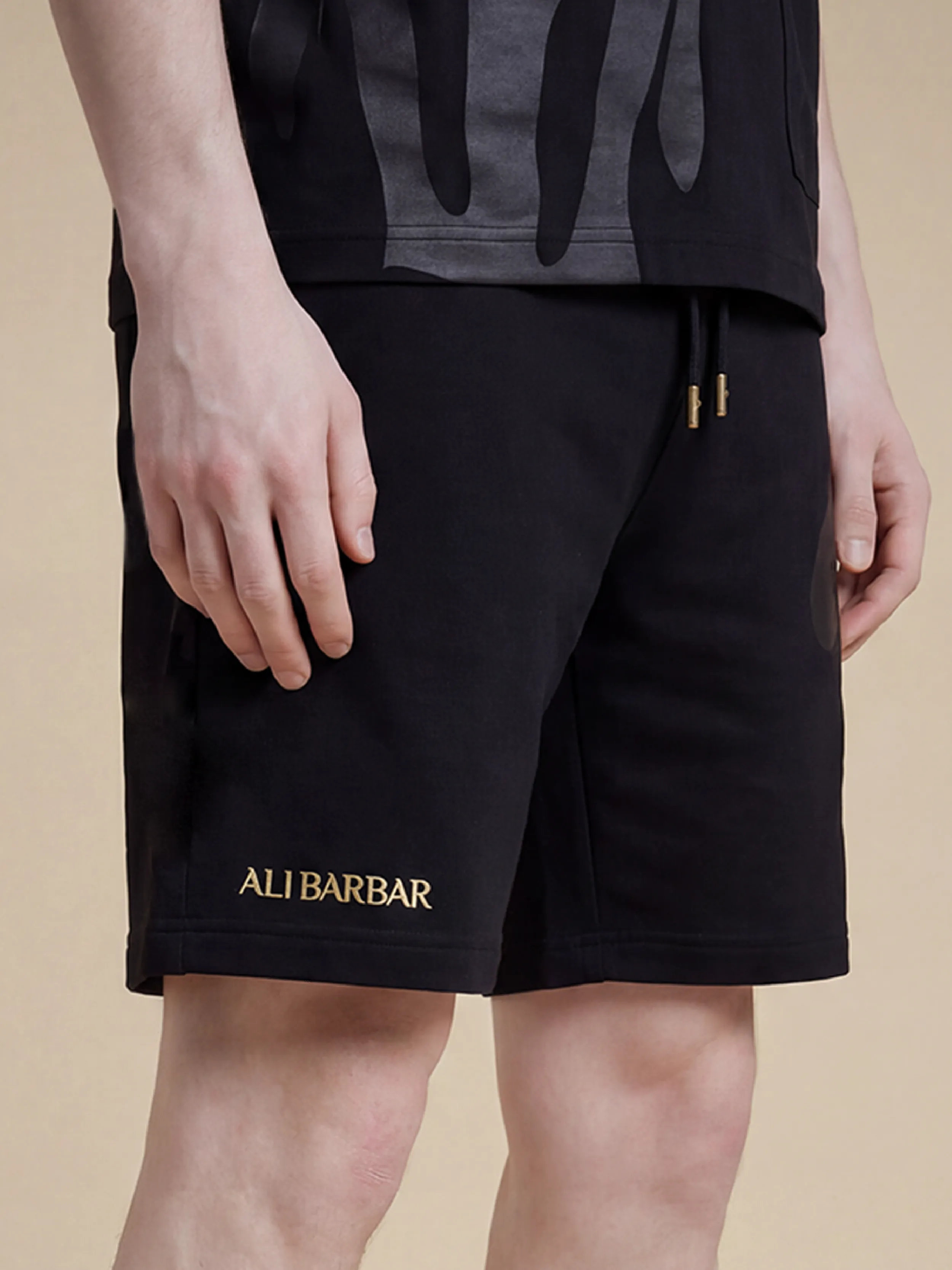 Men's Shadow Print Shorts — Grey Face 4