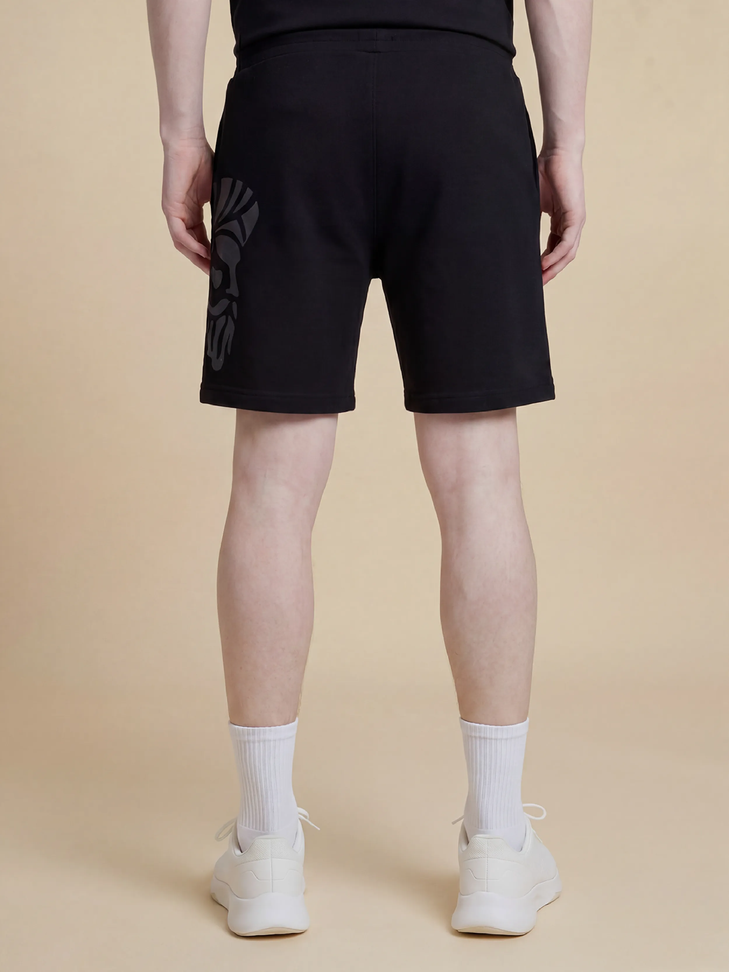 Men's Shadow Print Shorts — Grey Face 5